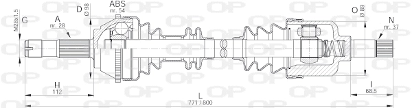 DRS6137.00 OPEN PARTS Приводной вал (фото 1)