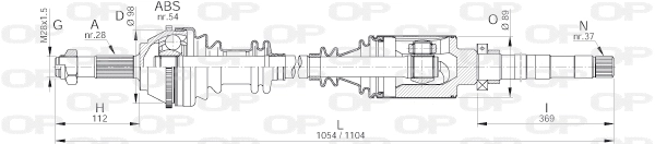 DRS6138.00 OPEN PARTS Приводной вал (фото 1)