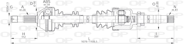 DRS6144.00 OPEN PARTS Приводной вал (фото 1)