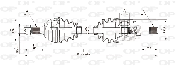 DRS6165.00 OPEN PARTS Приводной вал (фото 1)