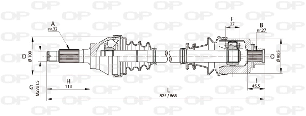 DRS6169.00 OPEN PARTS Приводной вал (фото 1)