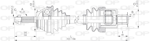 DRS6172.00 OPEN PARTS Приводной вал (фото 1)