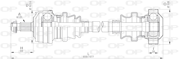 DRS6185.00 OPEN PARTS Приводной вал (фото 1)