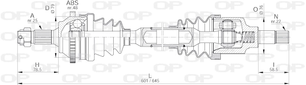 DRS6193.00 OPEN PARTS Приводной вал (фото 1)