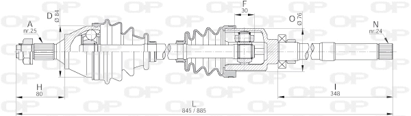 DRS6195.00 OPEN PARTS Приводной вал (фото 1)