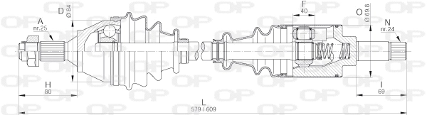 DRS6196.00 OPEN PARTS Приводной вал (фото 1)