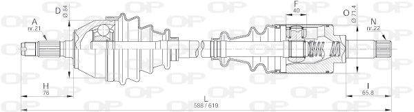 DRS6198.00 OPEN PARTS Приводной вал (фото 1)