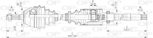 DRS6199.00 OPEN PARTS Приводной вал (фото 1)