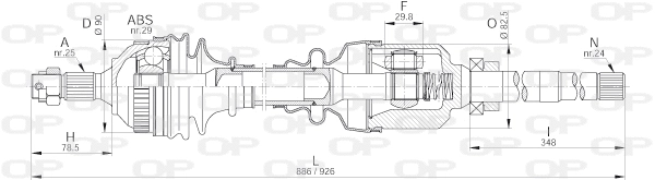 DRS6201.00 OPEN PARTS Приводной вал (фото 1)