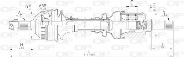 DRS6202.00 OPEN PARTS Приводной вал (фото 1)