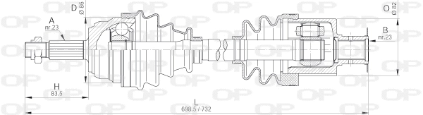 DRS6204.00 OPEN PARTS Приводной вал (фото 1)