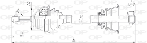 DRS6206.00 OPEN PARTS Приводной вал (фото 1)