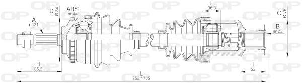 DRS6207.00 OPEN PARTS Приводной вал (фото 1)