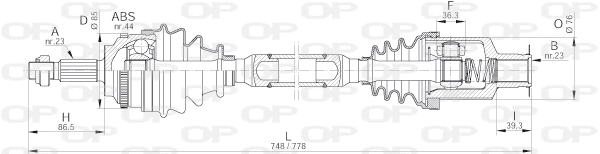 DRS6208.00 OPEN PARTS Приводной вал (фото 1)