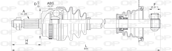 DRS6209.00 OPEN PARTS Приводной вал (фото 1)