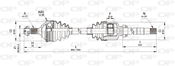 DRS6217.00 OPEN PARTS Приводной вал (фото 1)