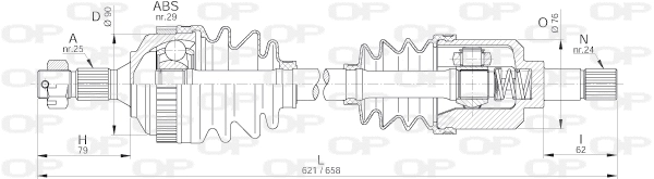 DRS6220.00 OPEN PARTS Приводной вал (фото 1)