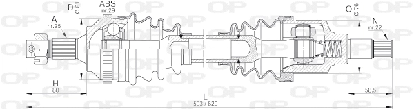 DRS6222.00 OPEN PARTS Приводной вал (фото 1)