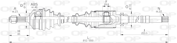 DRS6223.00 OPEN PARTS Приводной вал (фото 1)