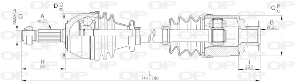 DRS6225.00 OPEN PARTS Приводной вал (фото 1)