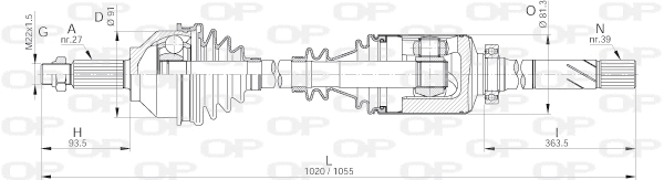 DRS6230.00 OPEN PARTS Приводной вал (фото 1)