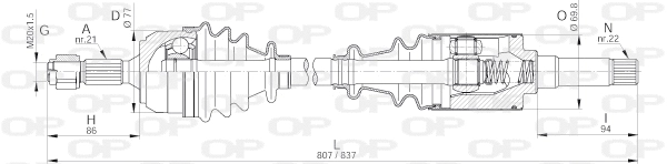 DRS6233.00 OPEN PARTS Приводной вал (фото 1)