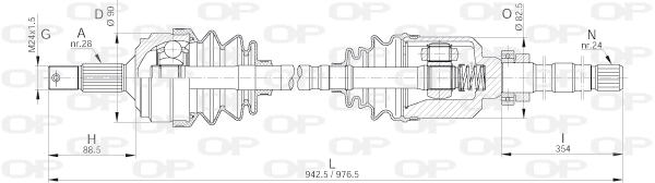 DRS6249.00 OPEN PARTS Приводной вал (фото 1)