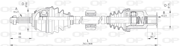 DRS6262.00 OPEN PARTS Приводной вал (фото 1)