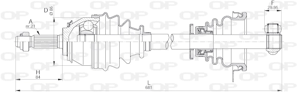 DRS6263.00 OPEN PARTS Приводной вал (фото 1)