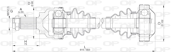 DRS6275.00 OPEN PARTS Приводной вал (фото 1)