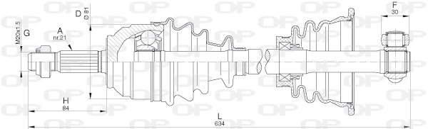 DRS6279.00 OPEN PARTS Приводной вал (фото 1)