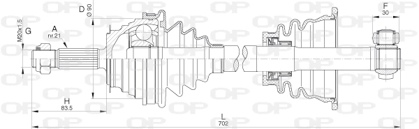 DRS6283.00 OPEN PARTS Приводной вал (фото 1)