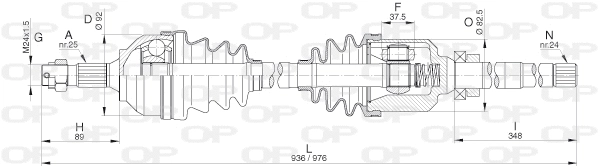 DRS6292.00 OPEN PARTS Приводной вал (фото 1)