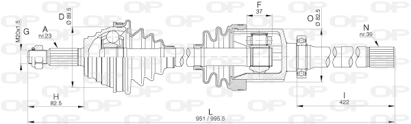 DRS6294.00 OPEN PARTS Приводной вал (фото 1)