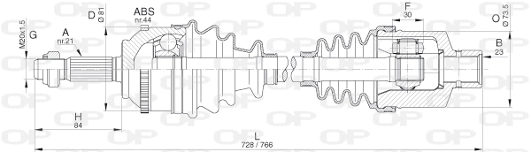 DRS6296.00 OPEN PARTS Приводной вал (фото 1)