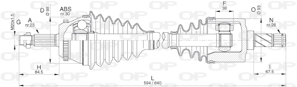 DRS6304.00 OPEN PARTS Приводной вал (фото 1)