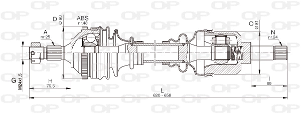 DRS6329.00 OPEN PARTS Приводной вал (фото 1)