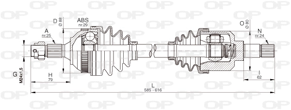 DRS6330.00 OPEN PARTS Приводной вал (фото 1)