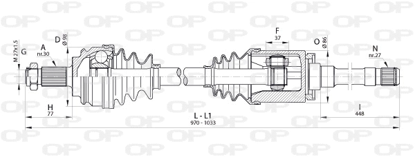 DRS6339.00 OPEN PARTS Приводной вал (фото 1)