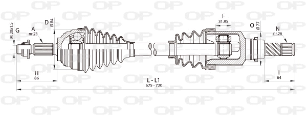 DRS6345.00 OPEN PARTS Приводной вал (фото 1)