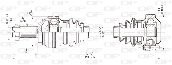 DRS6348.00 OPEN PARTS Приводной вал (фото 1)