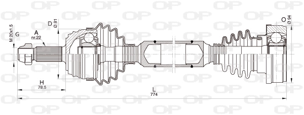 DRS6349.00 OPEN PARTS Приводной вал (фото 1)