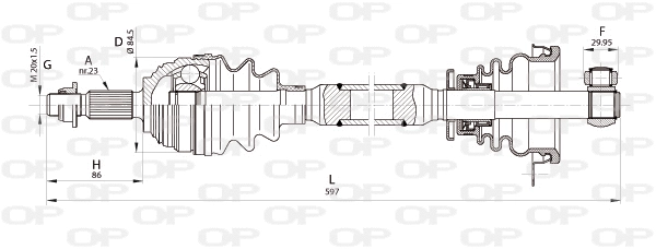 DRS6352.00 OPEN PARTS Приводной вал (фото 1)