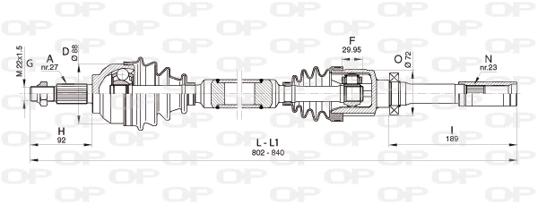 DRS6353.00 OPEN PARTS Приводной вал (фото 1)