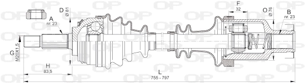 DRS6382.00 OPEN PARTS Приводной вал (фото 1)