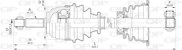 DRS6383.00 OPEN PARTS Приводной вал (фото 1)