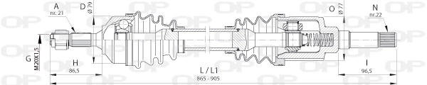 DRS6391.00 OPEN PARTS Приводной вал (фото 1)