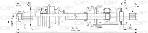 DRS6395.00 OPEN PARTS Приводной вал (фото 1)