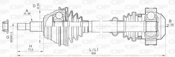 DRS6410.00 OPEN PARTS Приводной вал (фото 1)