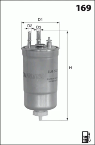 ELG5400 MECAFILTER Топливный фильтр (фото 3)